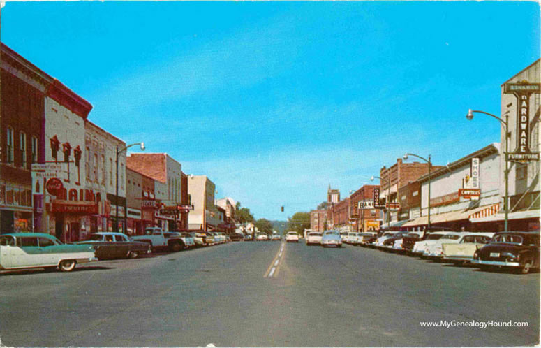 Russellville, Arkansas, Street Scene, vintage postcard, historic photo