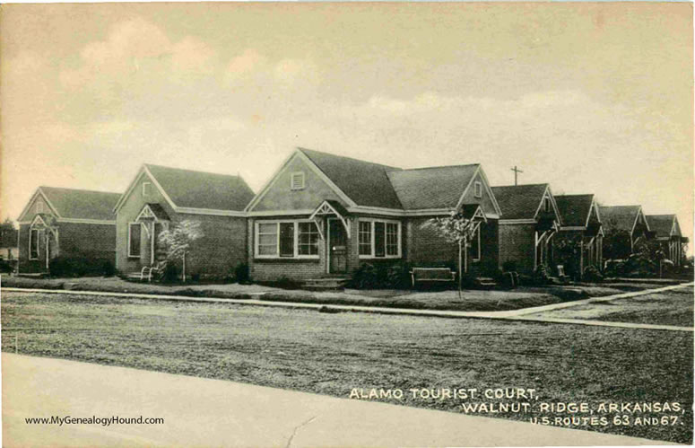 Walnut Ridge, Arkansas, Alamo Tourist Court, vintage postcard, historic photo