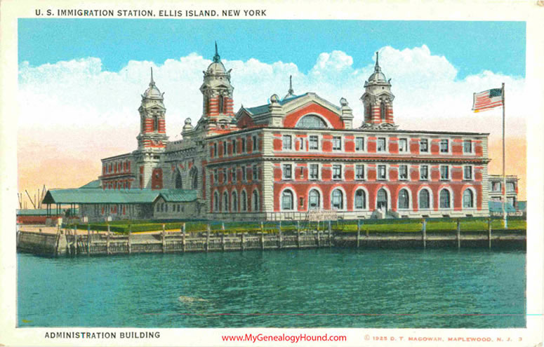 Ellis Island Administration Building view I Vintage Postcard