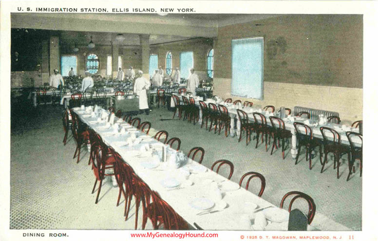 Ellis Island Dining Room Vintage Postcard