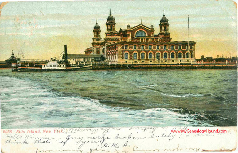 Ellis Island Administration Building view C Vintage Postcard