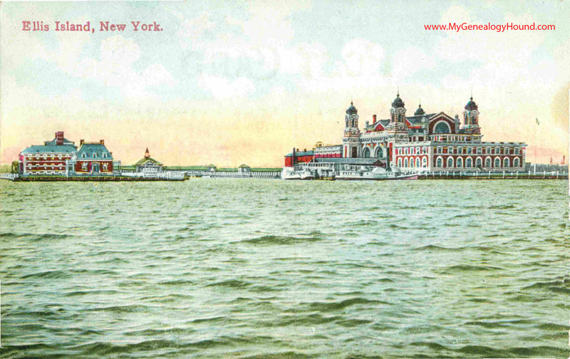 Ellis Island Administration Building view F Vintage Postcard