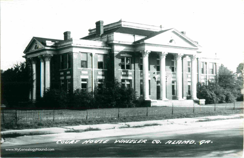 Alamo, Georgia, Wheeler County County House, vintage postcard photo