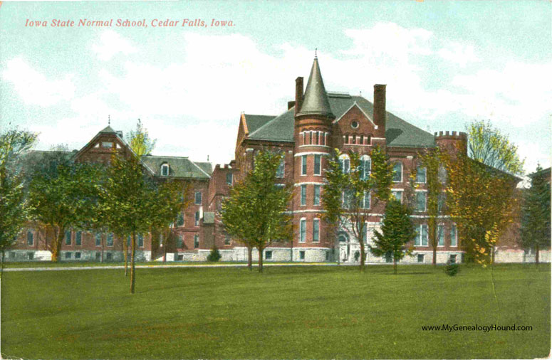 Cedar Falls, Iowa, Iowa State Normal School, vintage postcard, historic photo