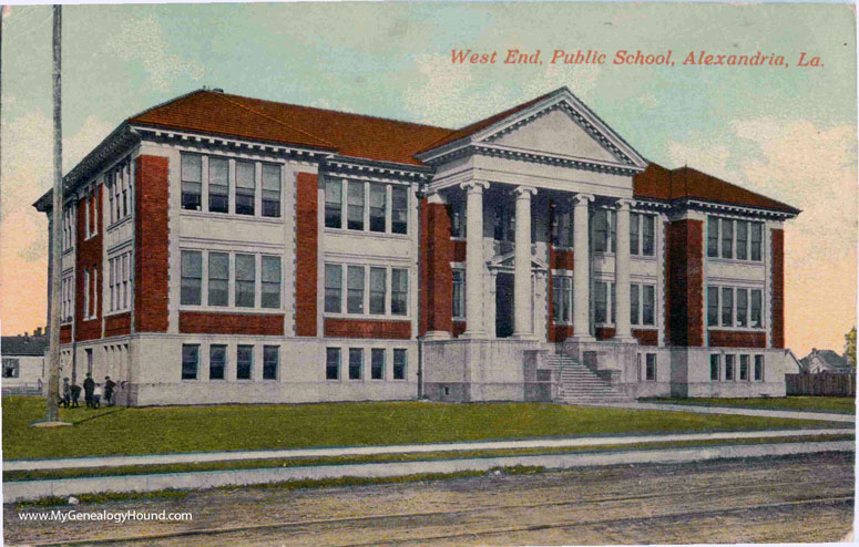 Alexandria, Louisiana, West End Public School, vintage postcard photo