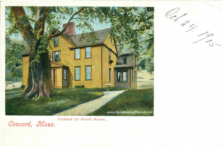 Concord, Massachusetts, Orchard House, Louisa May Alcott, home, vintage postcard, 1905