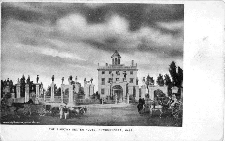 Newburyport, Massachusetts, The Timothy Dexter House, vintage postcard, historic photo