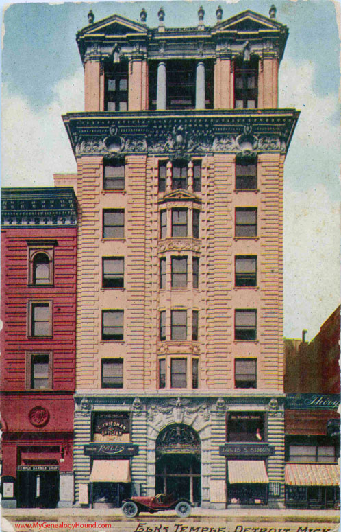 Detroit, Michigan, Elks Temple, vintage postcard photo