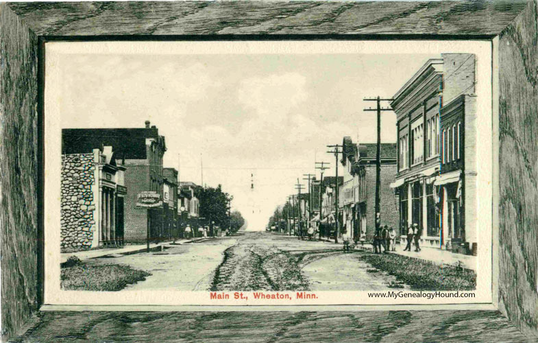 Wheaton, Minnesota, Main Street, vintage postcard photo