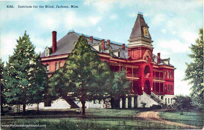 Institute For The Blind, Jackson, Mississippi, historic photo, vintage postcard