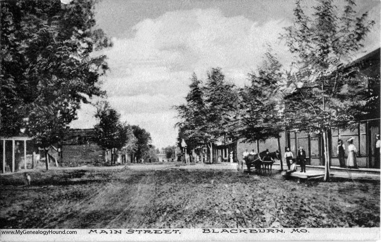 Blackburn, Missouri, Main Street, vintage postcard photo