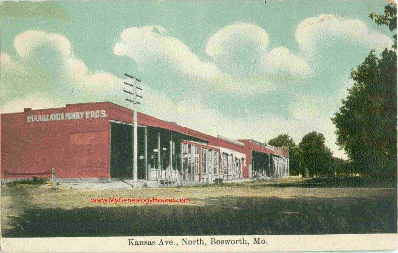 Bosworth, Missouri Kansas Avenue, North vintage postcard, historic photo
