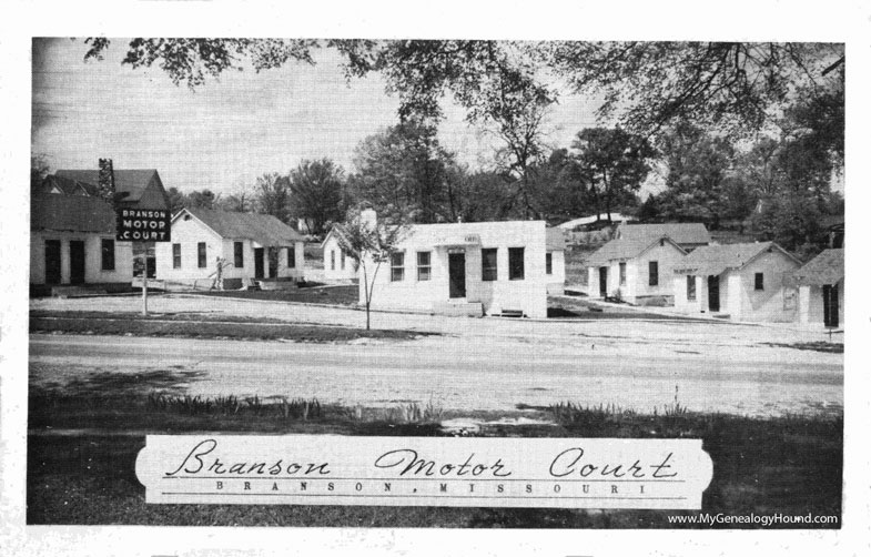 Branson, Missouri, Branson Motor Court, vintage postcard historic photo Branson, Missouri, Branson Motor Court, vintage postcard historic photo