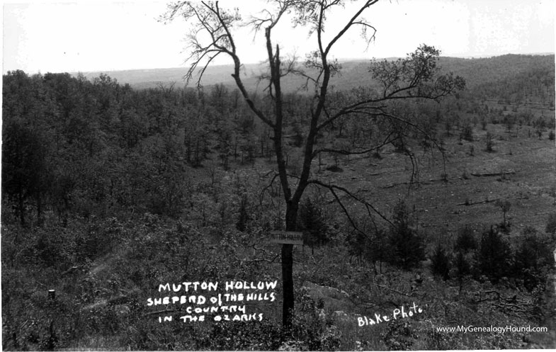 Branson, Missouri, Mutton Hollow, Shepherd of the Hills, vintage postcard historic photo