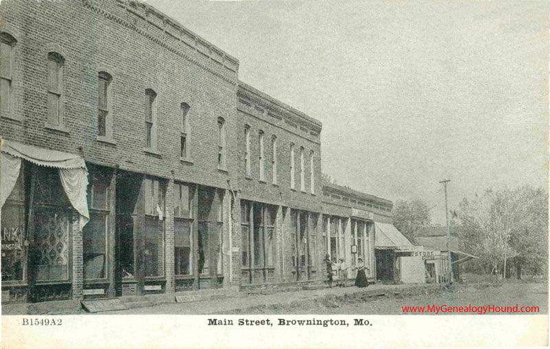Brownington, Missouri, Main Street, vintage postcard, Historic Photo