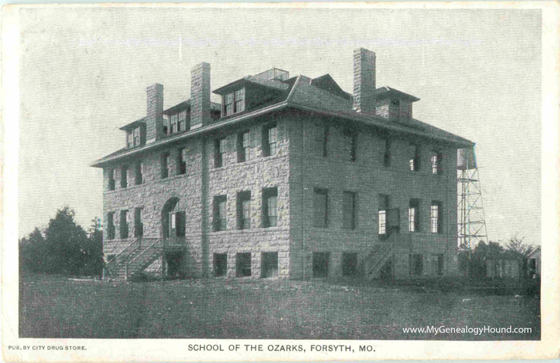 Forsyth, Missouri, School of The Ozarks vintage postcard, historic photo, College of the Ozarks Forsyth, Missouri, School of The Ozarks vintage postcard, historic photo, College of the Ozarks