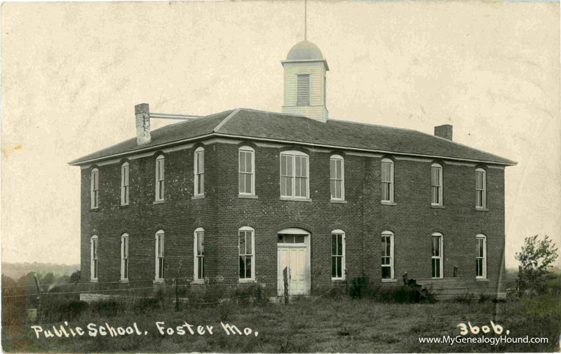 Foster, Missouri Public School vintage postcard, historic photo Foster, Missouri Public School vintage postcard, historic photo