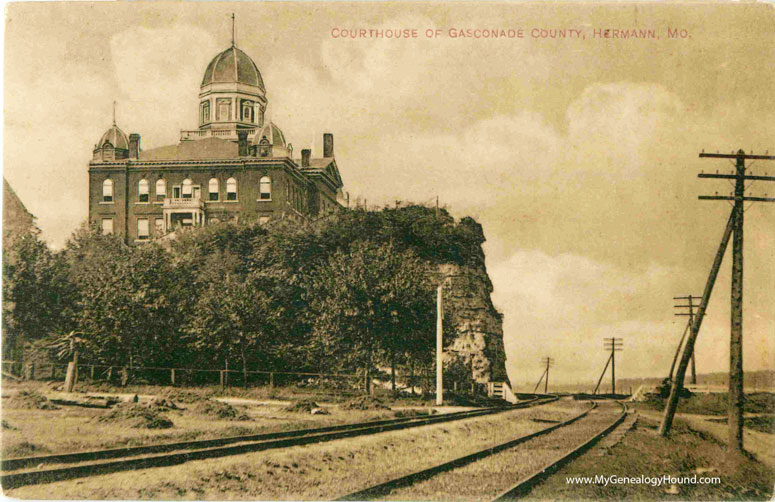 Gasconade County Court House at Hermann, Missouri as viewed from the north side facing west Gasconade County Court House at Hermann, Missouri as viewed from the north side facing west