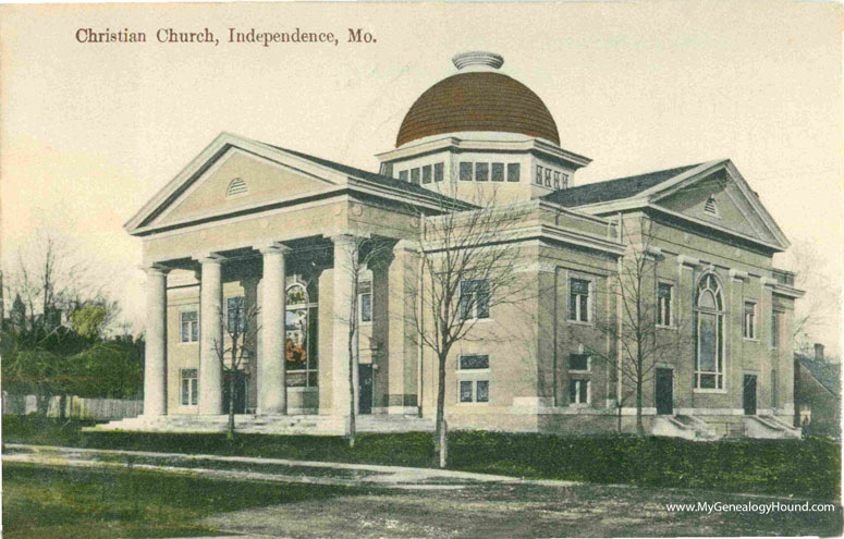 Independence, Missouri, Christian Church, vintage postcard photo Independence, Missouri, Christian Church, vintage postcard photo