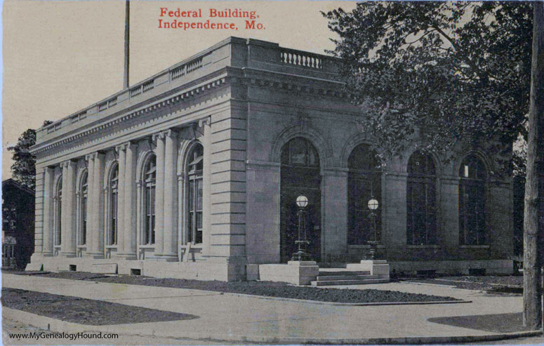 Old Federal Building, Independence, Missouri, vintage postcard, photo Old Federal Building, Independence, Missouri, vintage postcard, photo
