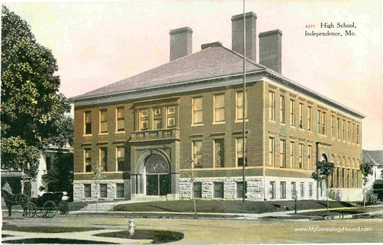 Independence, Missouri, High School, vintage postcard, photo, Harry Truman Independence, Missouri, High School, vintage postcard, photo, Harry Truman