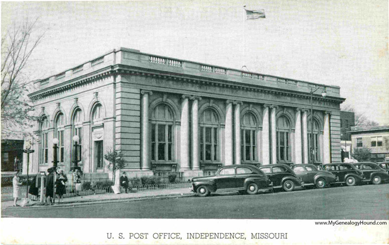 Old U. S. Post Office, Independence, Missouri, vintage postcard, photo Old U. S. Post Office, Independence, Missouri, vintage postcard, photo