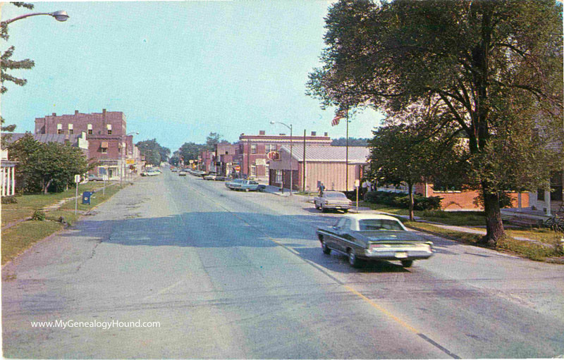 Wellsville, Missouri, Hudson Main Street, vintage postcard, historic photo Wellsville, Missouri, Hudson Main Street, vintage postcard, historic photo