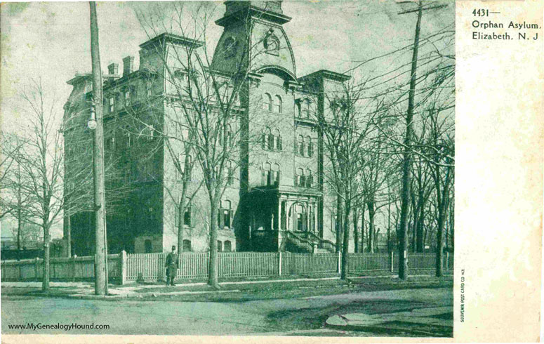 Elizabeth, New Jersey, Orphan Asylum, vintage postcard, historic photo
