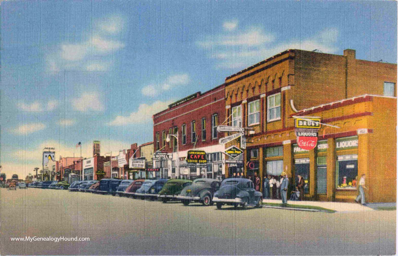 Lordsburg, New Mexico, Railroad Avenue, Looking East, vintage postcard photo