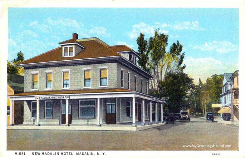 Madalin, New York, New Madalin Hotel, vintage postcard photo
