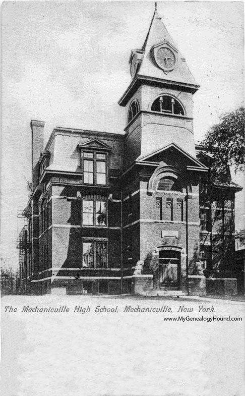 Mechanicville, New York, Mechanicville High School, vintage postcard photo