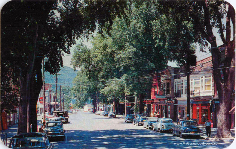 Middleburgh, New York, Main Street and Business District, vintage postcard photo