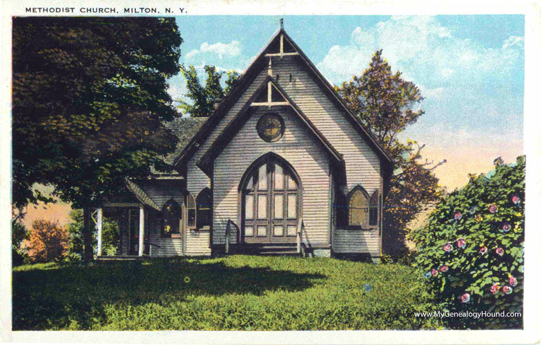 Milton, New York, Methodist Church, vintage postcard photo