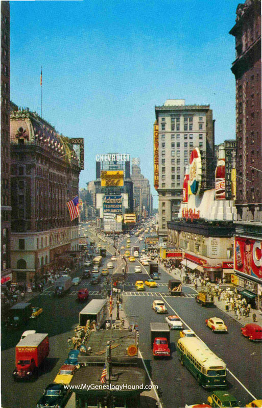 New York City Times Square vintage postcard, historic photo