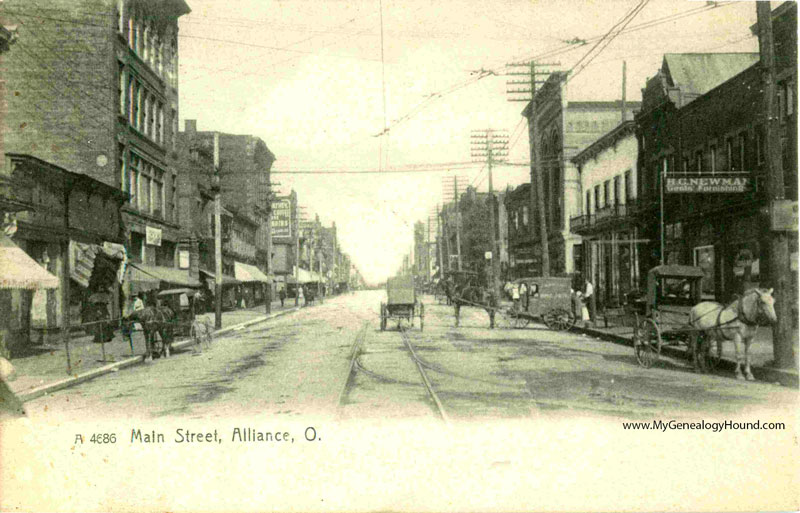 Alliance, Ohio, Main Street, vintage postcard, historic photo