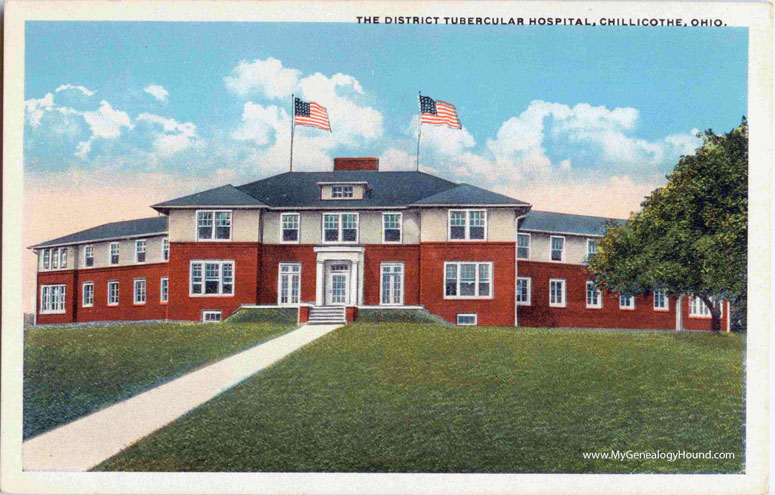 Chillicothe, Ohio, The District Tubercular Hospital, vintage postcard photo