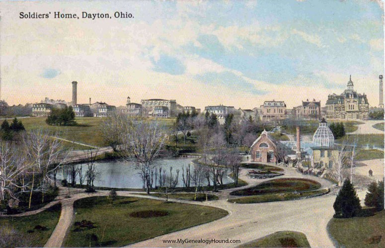 Dayton, Ohio, National Soldiers Home, panorama, vintage postcard photo