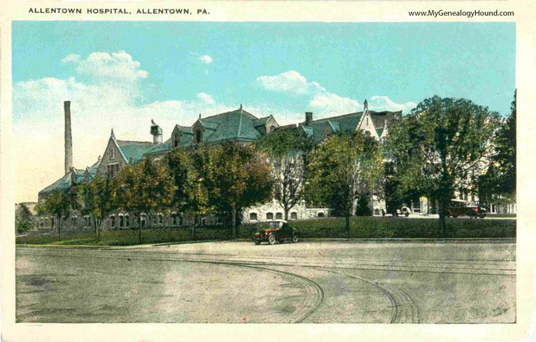 Allentown, Pennsylvania, Allentown Hospital, vintage postcard photo