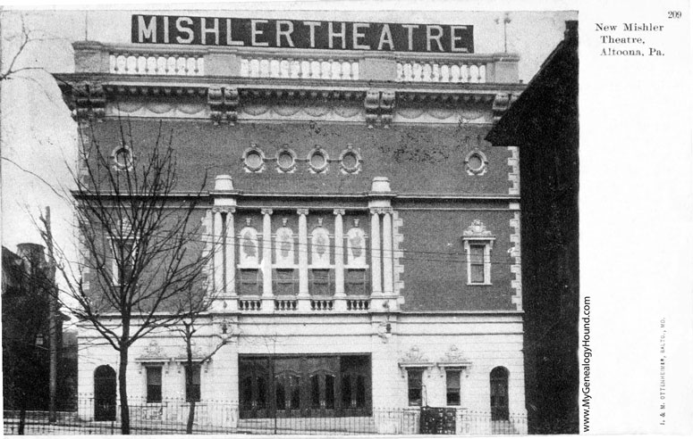 Altoona, Pennsylvania, Mishler Theatre, vintage postcard photo