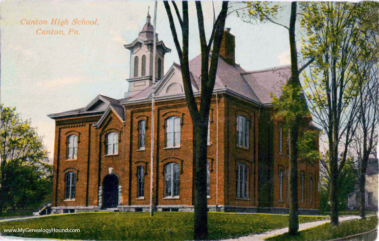 Canton, Pennsylvania, Canton High School, vintage postcard photo