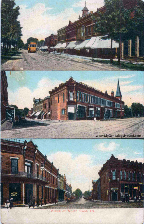 North East, Pennsylvania, Street Views, vintage postcard photo