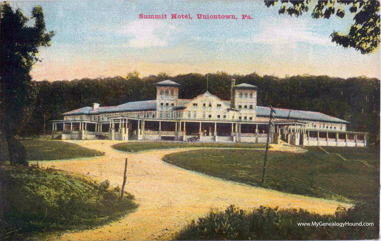 Uniontown, Pennsylvania, Summit Hotel, vintage postcard photo