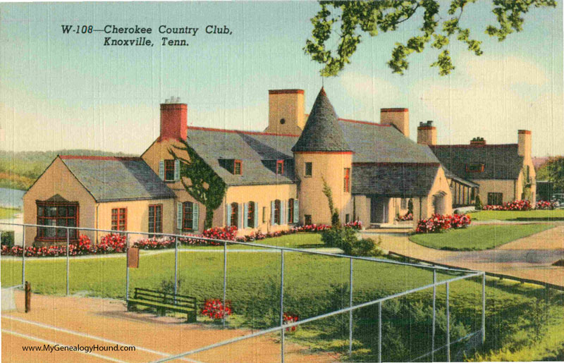 Knoxville, Tennessee, Cherokee Country Club, vintage postcard, historic photo