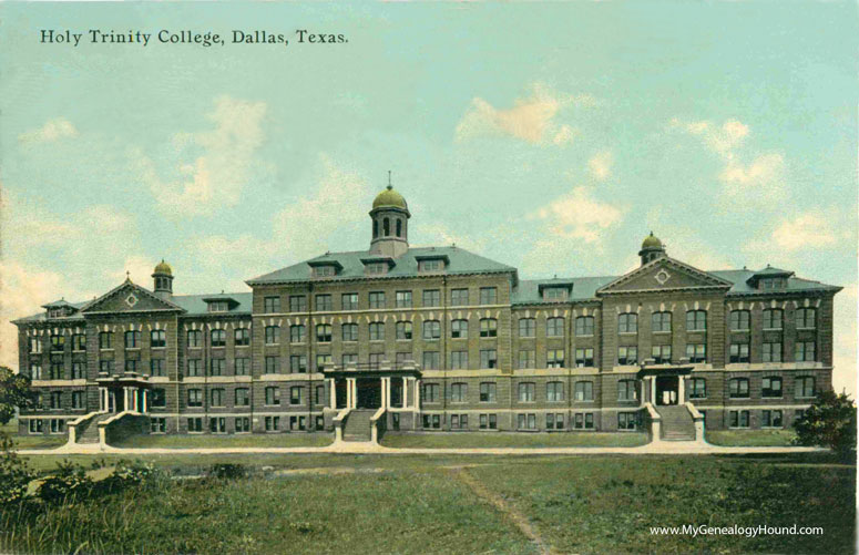 Dallas, Texas, The Holy Trinity College, vintage postcard, historic photo, version two