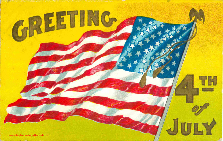 Independence Day, Fourth of July Greeting vintage postcard