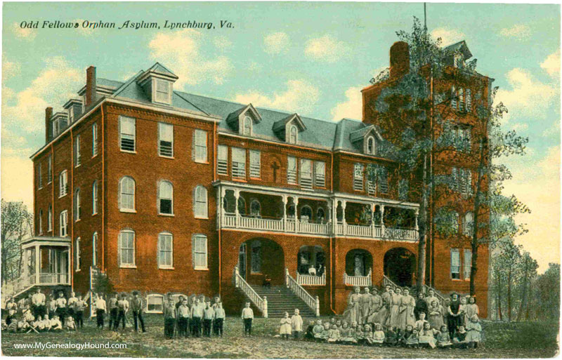 Lynchburg, Virginia, Odd Fellows Orphan Asylum, vintage postcard, historic photo